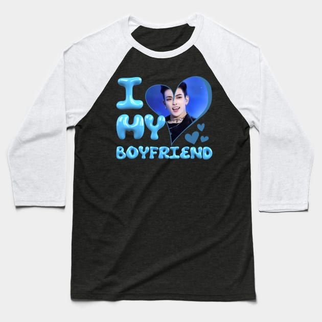 Kpop Ateez I love My Boyfriend Hongjoong Baseball T-Shirt by StarBunnyDesigns